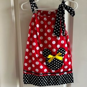 Girl's - S (2T, 3T) Minnie Mouse 100% Cotton Polka Dot Dress